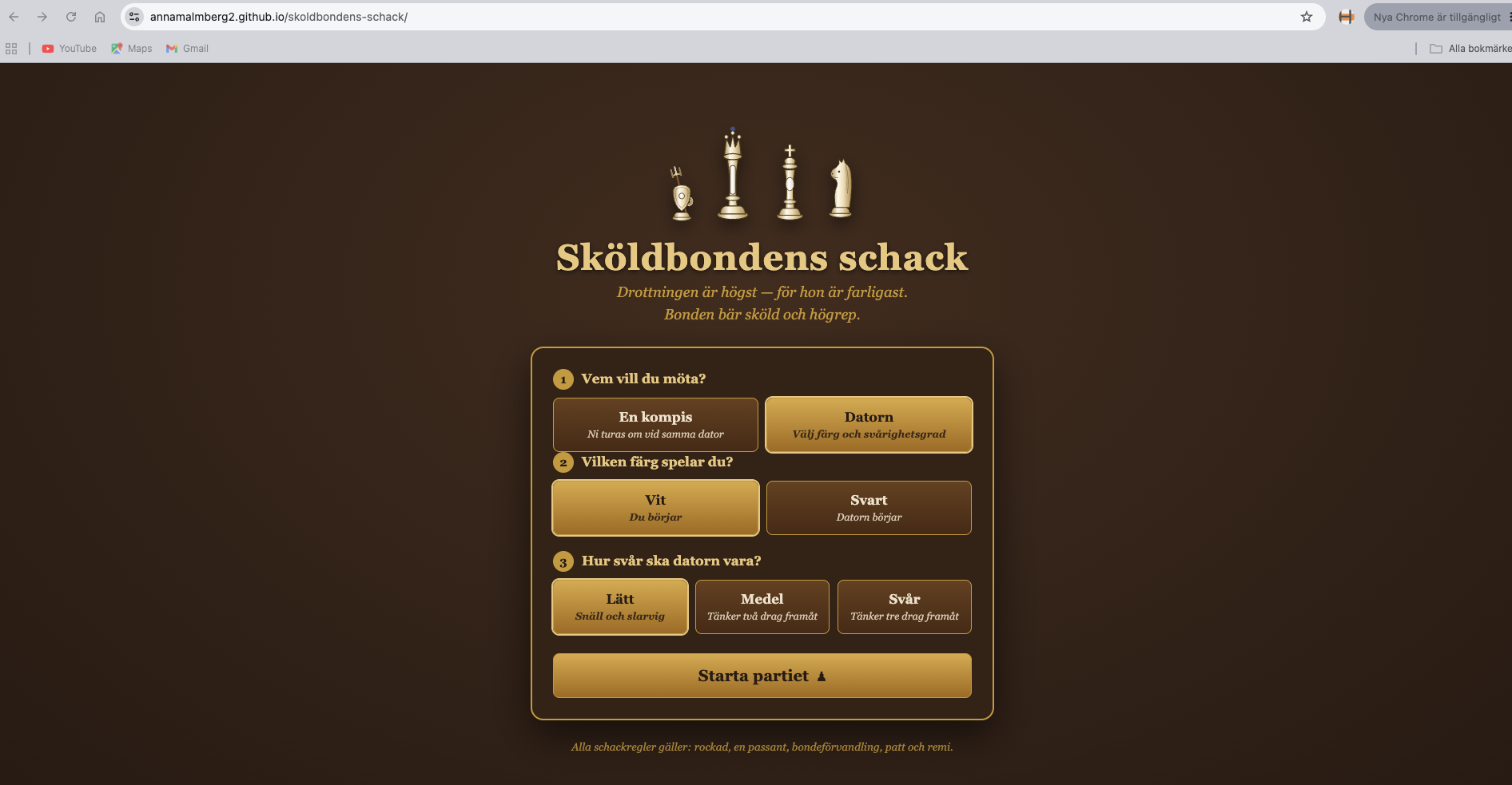Sköldbondens schack - ett personligt projekt med AI-assistans