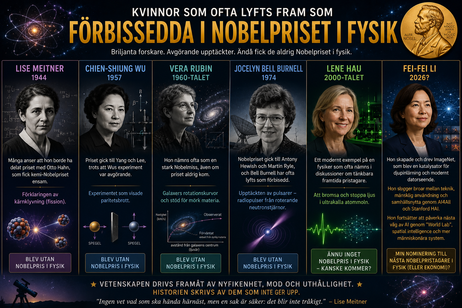 Skuggarvet: Kvinnliga genier som Nobelpriset i fysik missade