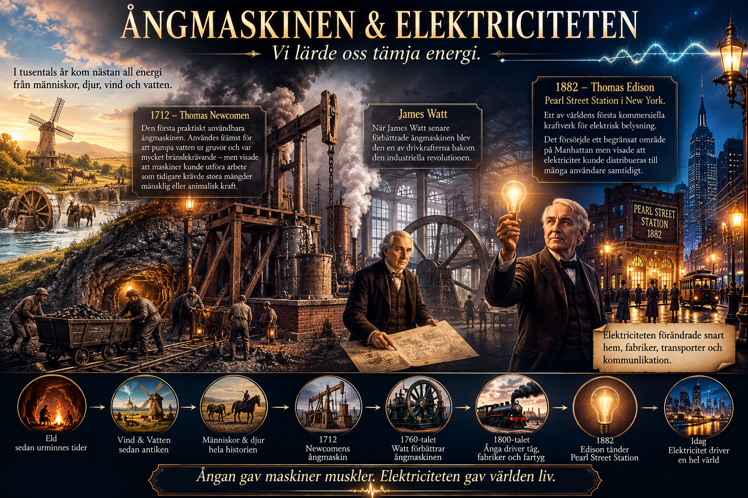Ångmaskinen & Elektriciteten: Så tämjde vi energin