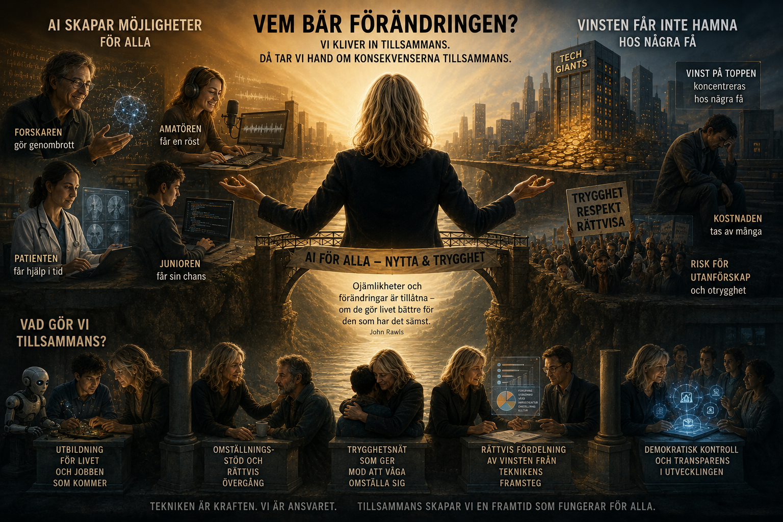 Vem bär förändringen? AI, Rawls och trygghetens slöja